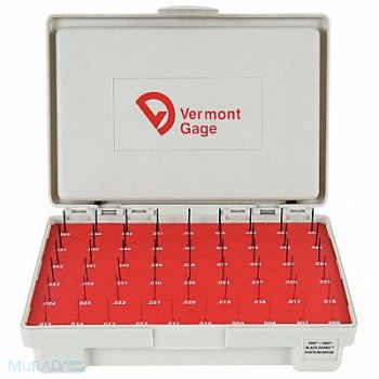 VERMONT GAGE Black Ox-Coated Pin Gauge Set Dim Type, 5VUD7