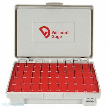 VERMONT GAGE Black Ox-Coated Pin Gauge Set Dim Type, 5VUD8
