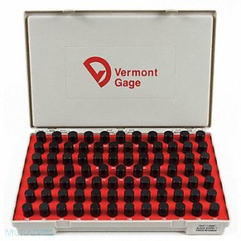 VERMONT GAGE Black Ox-Coated Pin Gauge Set Dim Type, 5VUE4