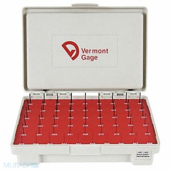 VERMONT GAGE Black Ox-Coated Pin Gauge Set Metric, 5VUE5