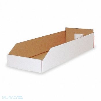 PACKAGING CORPORATION OF AMERICA Corr Shelf Bin White Cardboard 4 3/4 in, 5W224