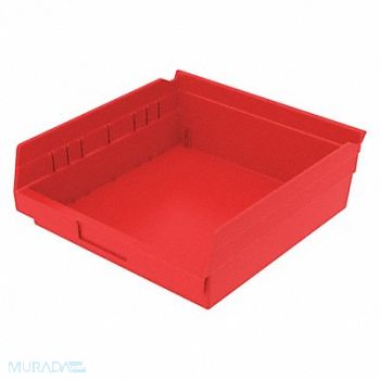 AKRO-MILS F8874 Shelf Bin Red Indstr Grd Poly 4 in, 5W834
