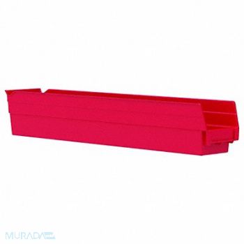 AKRO-MILS F8872 Shelf Bin Red Indstr Grd Poly 4 in, 5W836