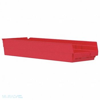 AKRO-MILS F8871 Shelf Bin Red Indstr Grd Poly 4 in, 5W837