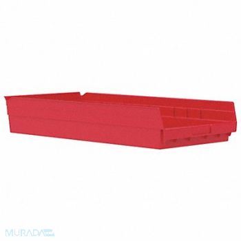 AKRO-MILS F8909 Shelf Bin Red Indstr Grd Poly 4 in, 5W838