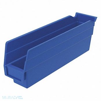 AKRO-MILS F8465 Shelf Bin Blue Indstr Grd Poly 4 in, 5W839