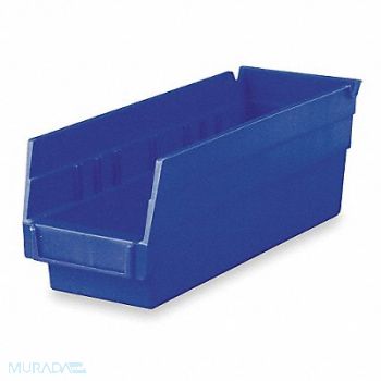 AKRO-MILS F8466 Shelf Bin Blue Indstr Grd Poly 4 in, 5W840
