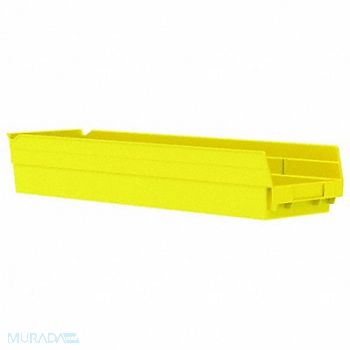 AKRO-MILS F8875 Shelf Bin Yellow Indstr Grd Poly 4 in, 5W862