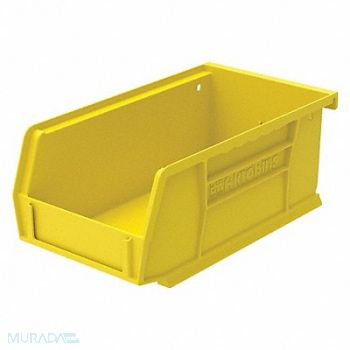 AKRO-MILS F8647 Hang and Stack Bin Yellow Plastic 3 in, 5W870