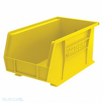 AKRO-MILS F8697 Hang and Stack Bin Yellow Plastic 7 in, 5W874