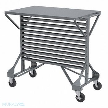 AKRO-MILS Mobile Bin Rail Rack, 5W888