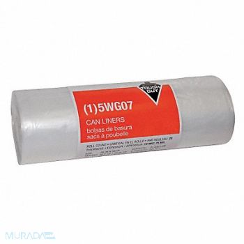 TOUGH GUY Trash Bags 33 gal Clear PK25, 5WG07