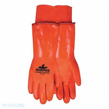 MCR SAFETY Cold Protection Gloves L HiVis Orange PR, 5WUL6