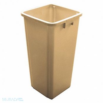 TOUGH GUY Trash Can Square 25 gal Beige, 5WYZ1