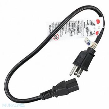 GRAINGER APPROVED Power Cord 5-15P SJT 2 ft Blk 13A 16/3, 5XFN3