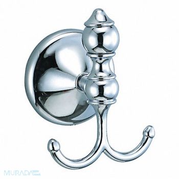 GRAINGER APPROVED Bathroom Hook Zinc Chrome Plated, 5XTE2