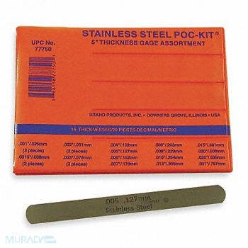 PRECISION BRAND Feeler Gauge Set Dimension Type /Metric, 5XU51