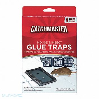 CATCHMASTER Glue Trap 5-1/4 in L 3-1/2 in W PK4, 5YAY1