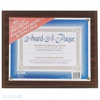 NUDELL Award-A-Plaque Walnut, 5YGD8