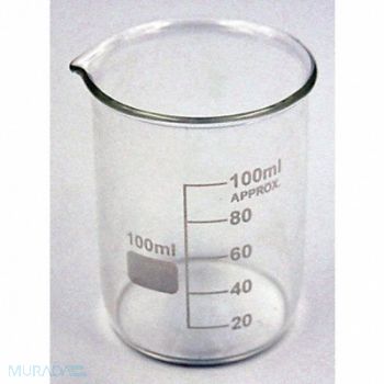 LAB SAFETY SUPPLY Beaker Low Form 100mL Non-Sterile PK12, 5YGZ0