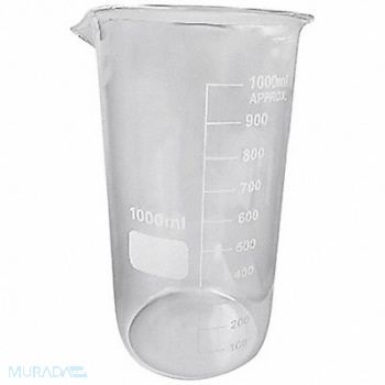 LAB SAFETY SUPPLY Beaker Tall Form 1000mL Non-Sterile PK6, 5YHA8