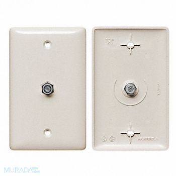 HUBBELL WIRING DEVICE-KELLEMS Video Wall Plate and Jack F Type Lt Al, 5YLX1