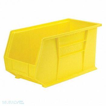 AKRO-MILS F8694 Hang and Stack Bin Yellow Plastic 9 in, 5YM93