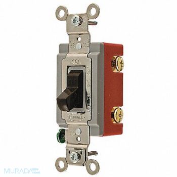 HUBBELL Wall Switch 4-Way 120/277V 20A Brn Toggl, 5Z726