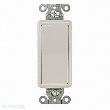 HUBBELL Wall Switch 3-Way 120/277V 20A Wht Rockr, 5Z792