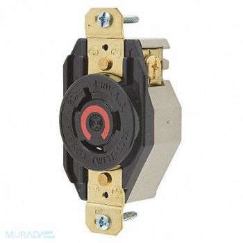 HUBBELL Locking Receptacle Industrial 20 Black, 5Z902