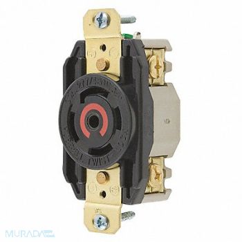 HUBBELL Locking Receptacle Industrial 30 Black, 5Z908