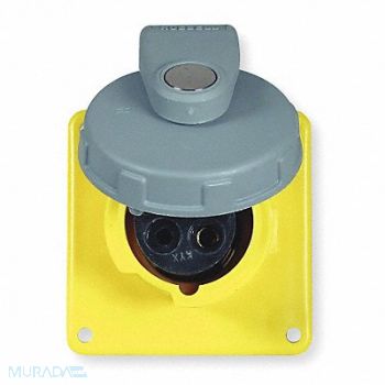 HUBBELL WT Pn Slv Rec Blue 20A 2Pl Single 125VAC, 5Z930