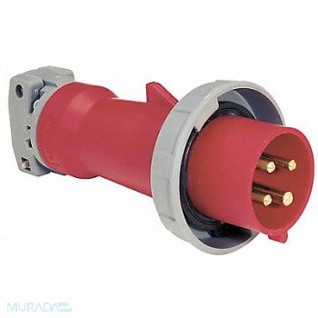 HUBBELL IEC Pin and Sleeve Plug 20 A Red 3Pl, 6C125
