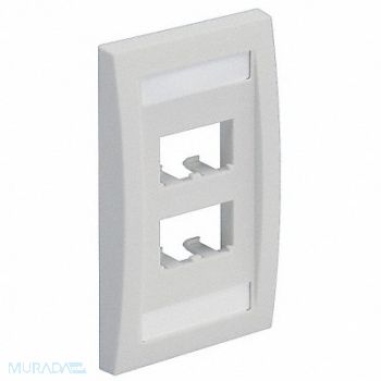 PANDUIT Wall Plate Single Gang 4 Ports White, 5ZVZ6