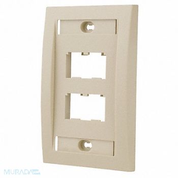 PANDUIT Wall Plate Single Gang 4 Ports Ivory, 5ZVZ5
