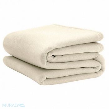 MARTEX D9497 Fleece Blanket King 108x90 in Ivory PK4, 5ZXY0