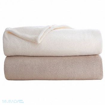 MARTEX D9497 Fleece Blanket King 108x90 in Khaki PK4, 5ZXY3