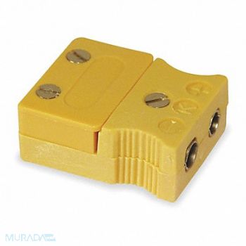 TEMPCO Thermocouple Jack K Yllw QD Glss Filled, 5ZY34