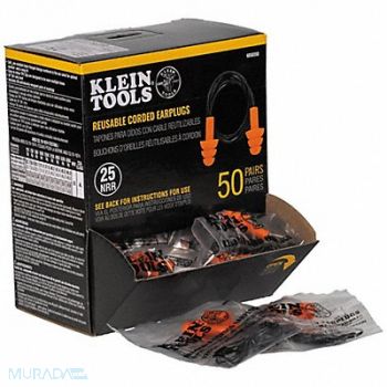 KLEIN TOOLS Corded Earplugs 50PR PK50, 807H03