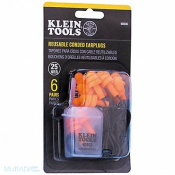 KLEIN TOOLS Corded Earplugs 6-Pair PK6, 807H04