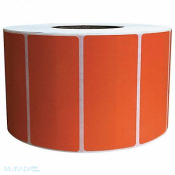 GRAINGER APPROVED Barcode Printer Label 3 W 2 H Orange, 60DX45