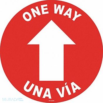 STRANCO INC One Way Sign 12 H 12 W PVC Circle, 60EG22