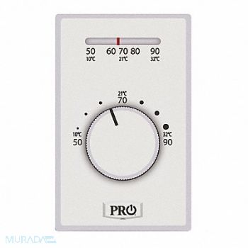 PRO1 IAQ Line Volt NP Analog Tstat 1H White SPST, 60FD43