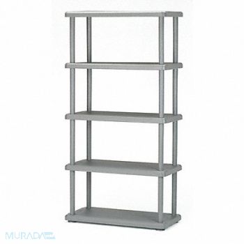 ABILITY ONE Plastic Shelving Gray Open Style HDPE, 60GV58