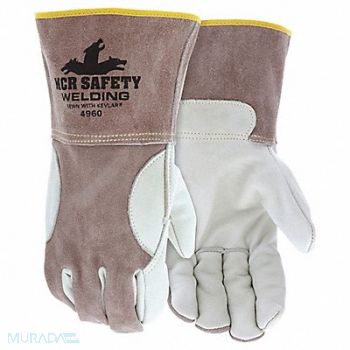 MCR SAFETY Welding Leather Glove Beige/Brown L PK12, 60HP87