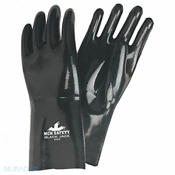 MCR SAFETY K2808 Chemical Resistant Glove 2XL Black PK12, 60HP91