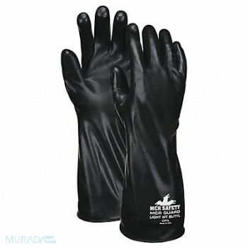MCR SAFETY Chemical Resistant Glove XL Black PR, 60HP95