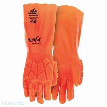 MCR SAFETY K2812 Chemical Resistant Glove 2XL Orange PR, 60HR11