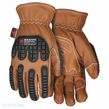 MCR SAFETY Leather Gloves Brown 2XL PR, 60HR46