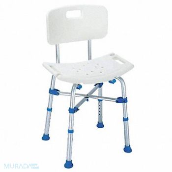 BIG JOHN Shower Chair Aluminum 20 in Seat W, 60JK90